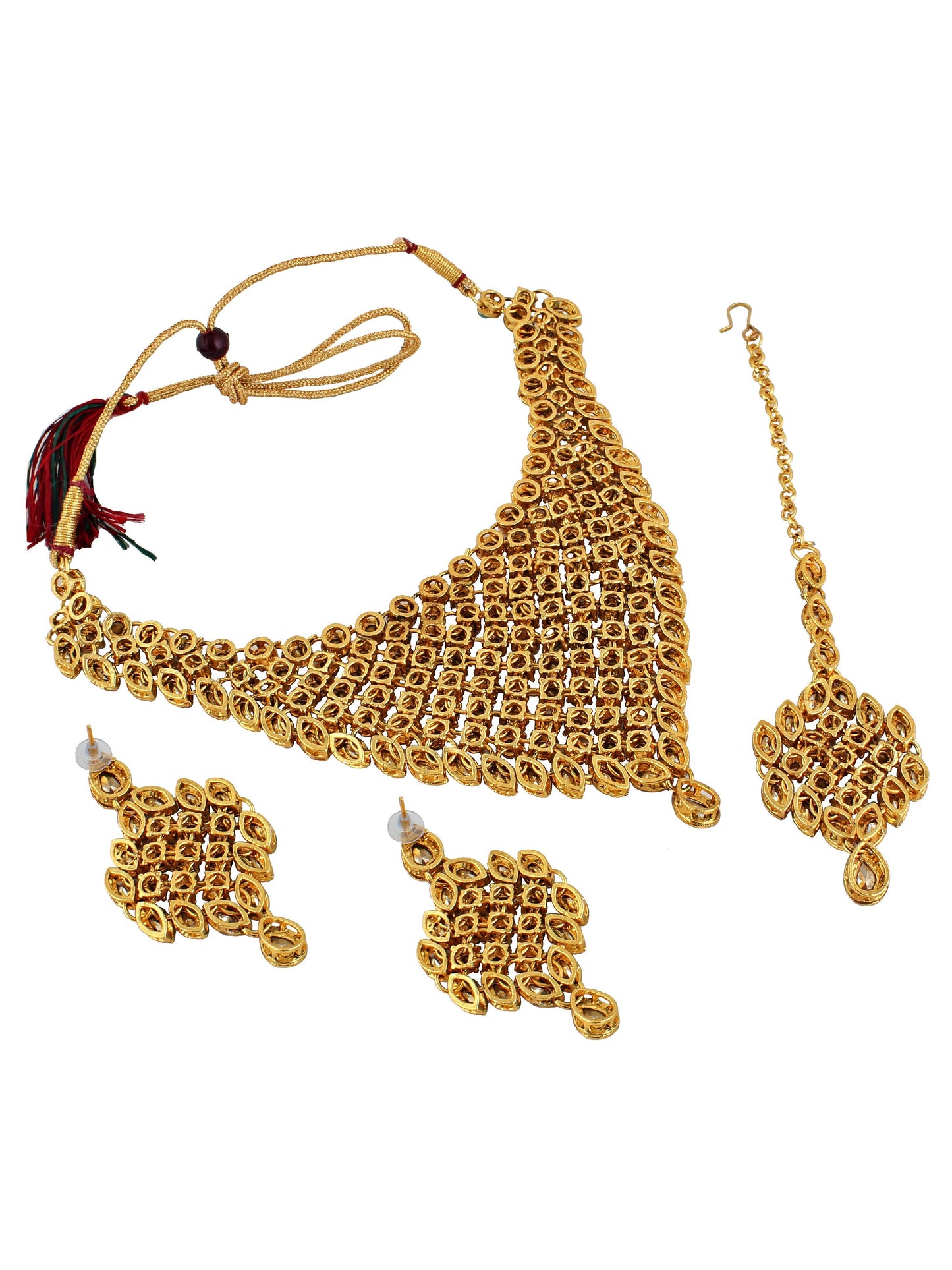 Necklace Set and Earrings with Tika For Women & Girls