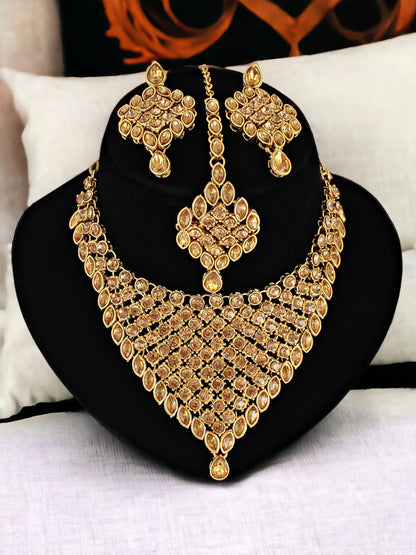 Necklace Set and Earrings with Tika For Women & Girls