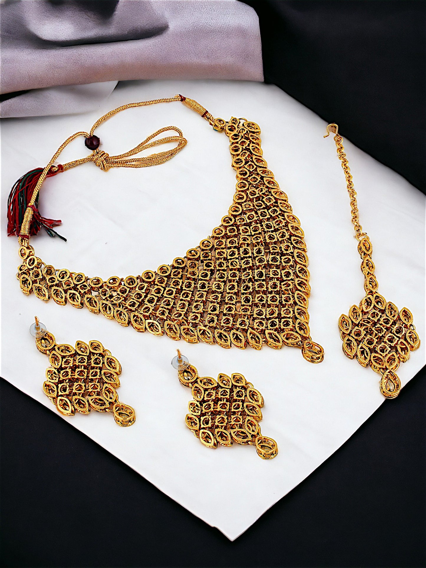 Necklace Set and Earrings with Tika For Women & Girls