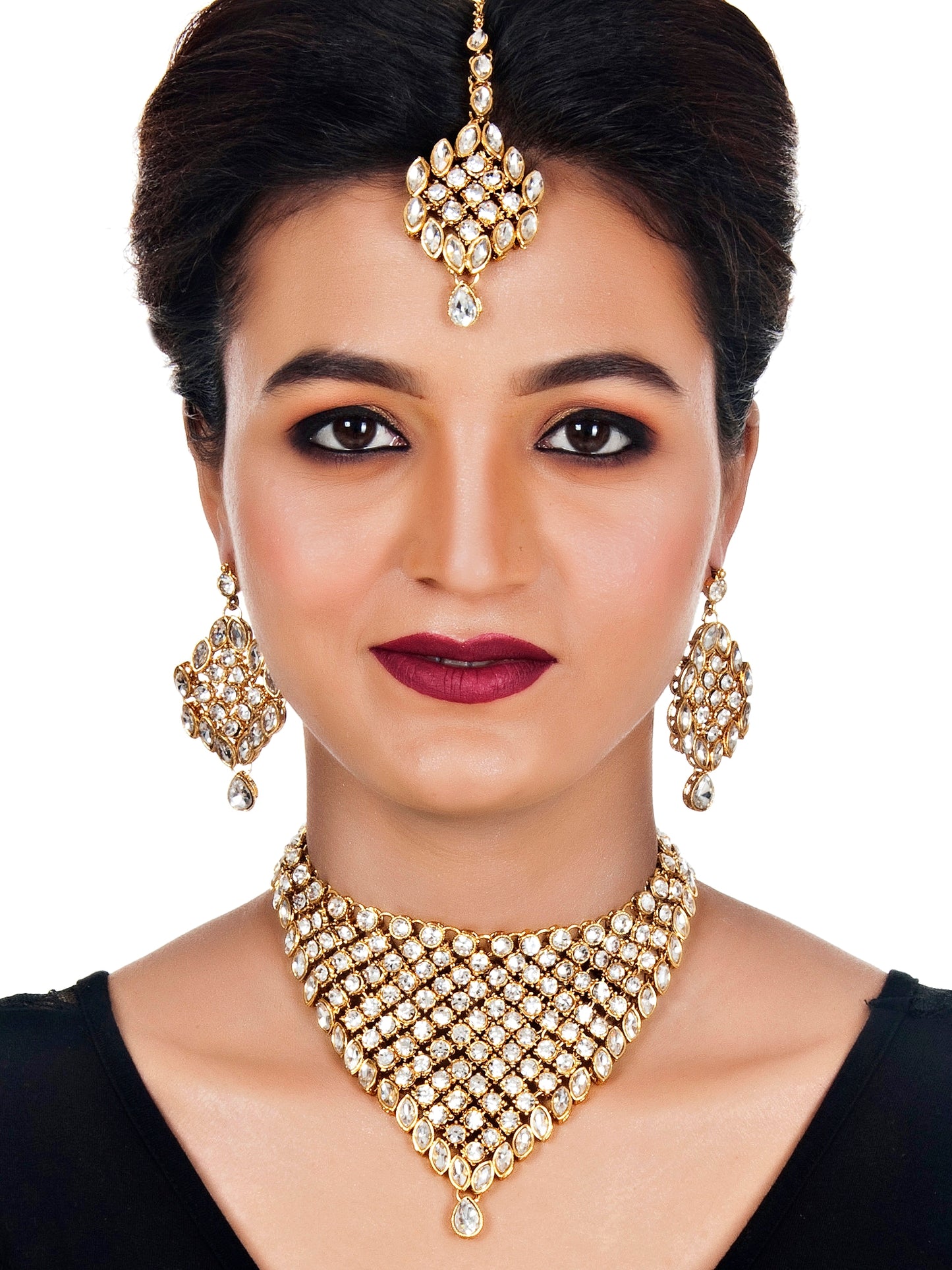 Necklace Set and Earrings with Tika For Women & Girls