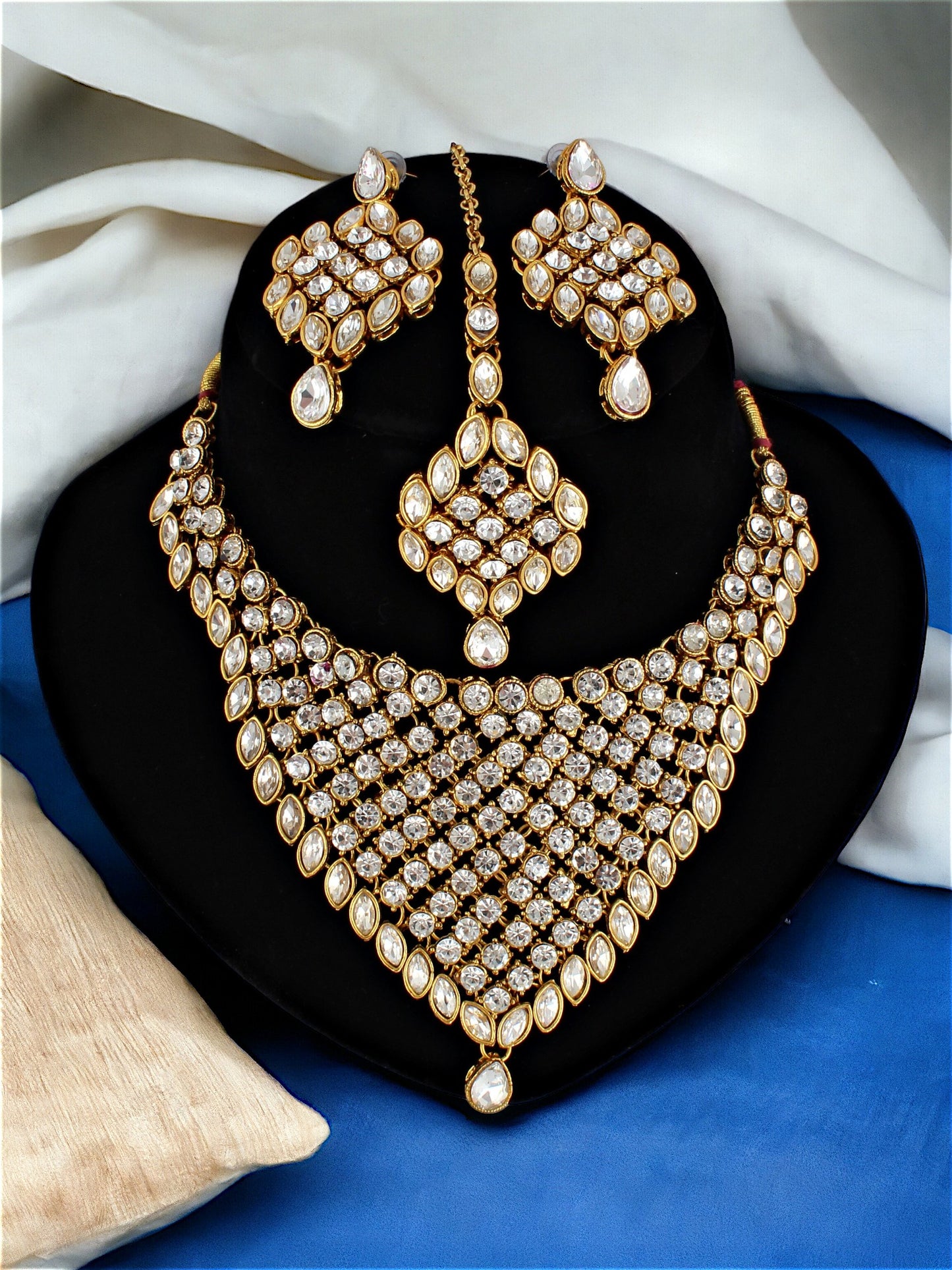 Necklace Set and Earrings with Tika For Women & Girls