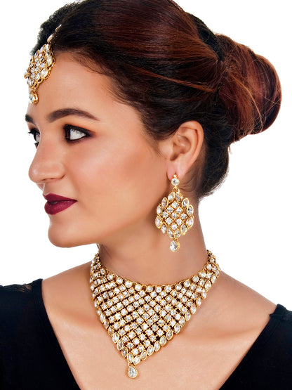 Necklace Set and Earrings with Tika For Women & Girls