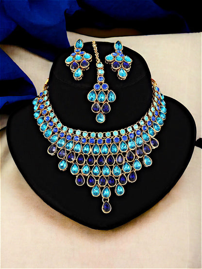 Necklace Set and Earrings with Tika For Women & Girls