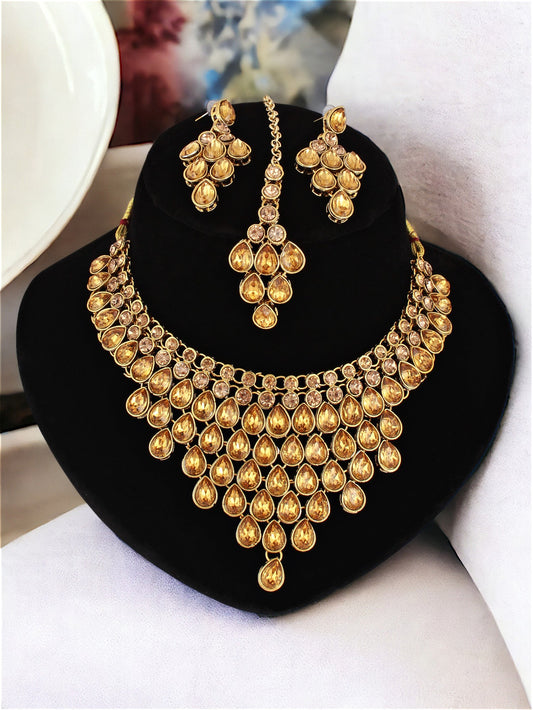 Necklace Set and Earrings with Tika For Women & Girls