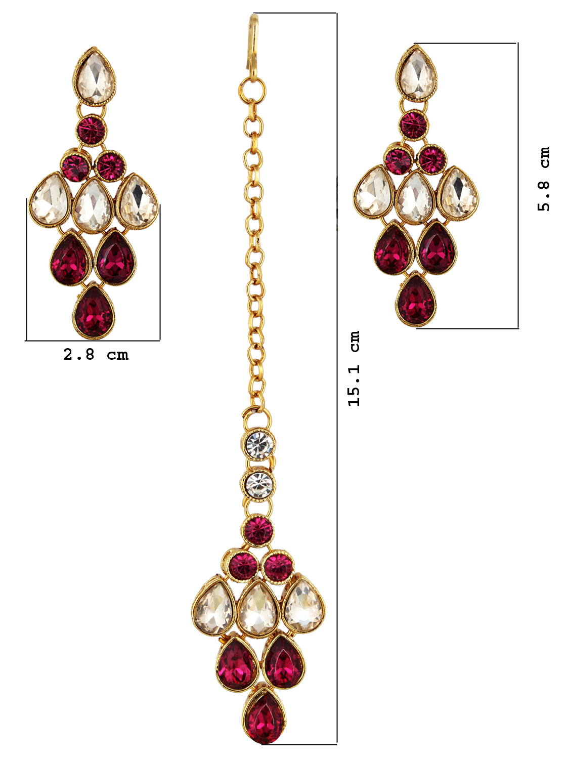 Necklace Set and Earrings with Tika For Women & Girls