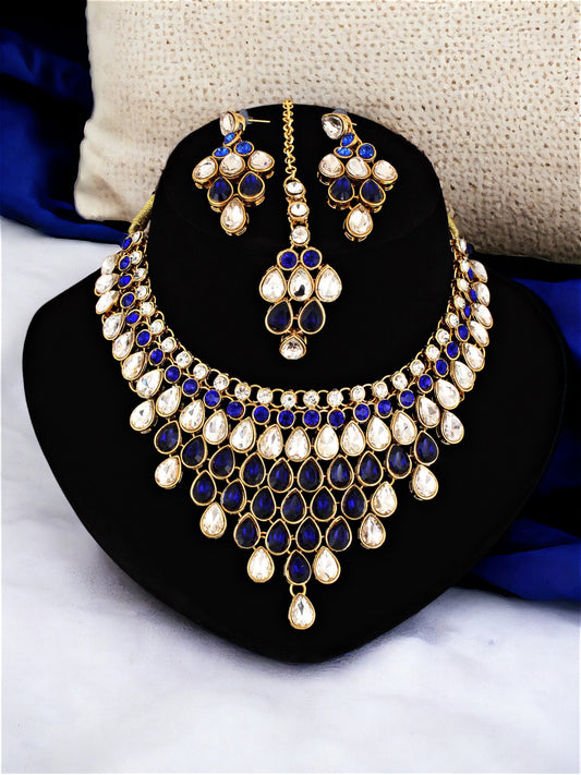 Necklace Set and Earrings with Tika For Women & Girls