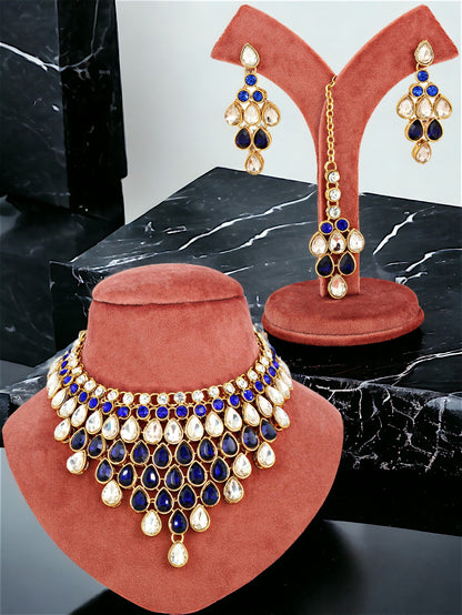 Necklace Set and Earrings with Tika For Women & Girls