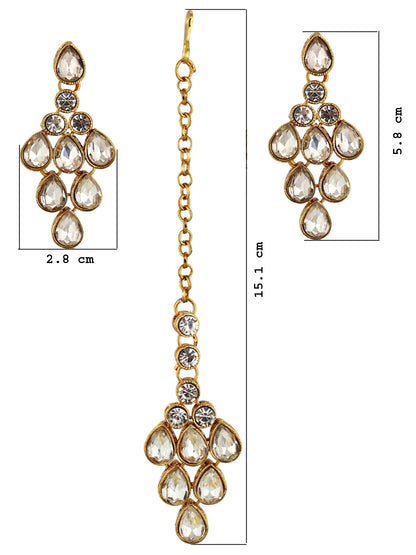 Necklace Set and Earrings with Tika For Women & Girls