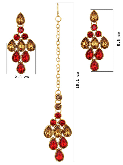 Necklace Set and Earrings with Tika For Women & Girls