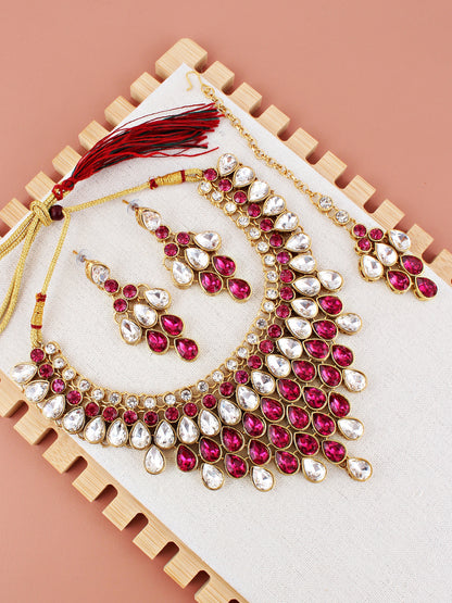 Necklace Set and Earrings with Tika For Women & Girls