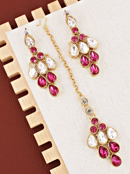 Necklace Set and Earrings with Tika For Women & Girls