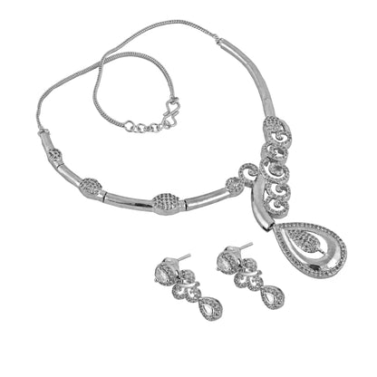 American Diamond (AD) Necklace With Earring For Girls & Women