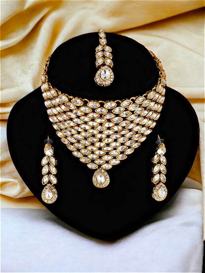 Necklace Set and Earrings with Tika For Women & Girls