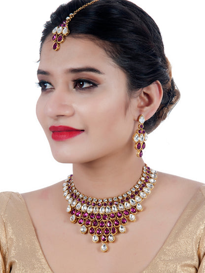 Necklace Set and Earrings with Tika For Women & Girls