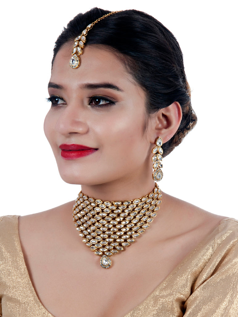 Necklace Set and Earrings with Tika For Women & Girls