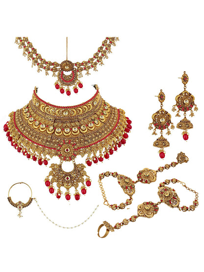 Traditional Stone Bridal Set 7 Pcs. For Girls & Women