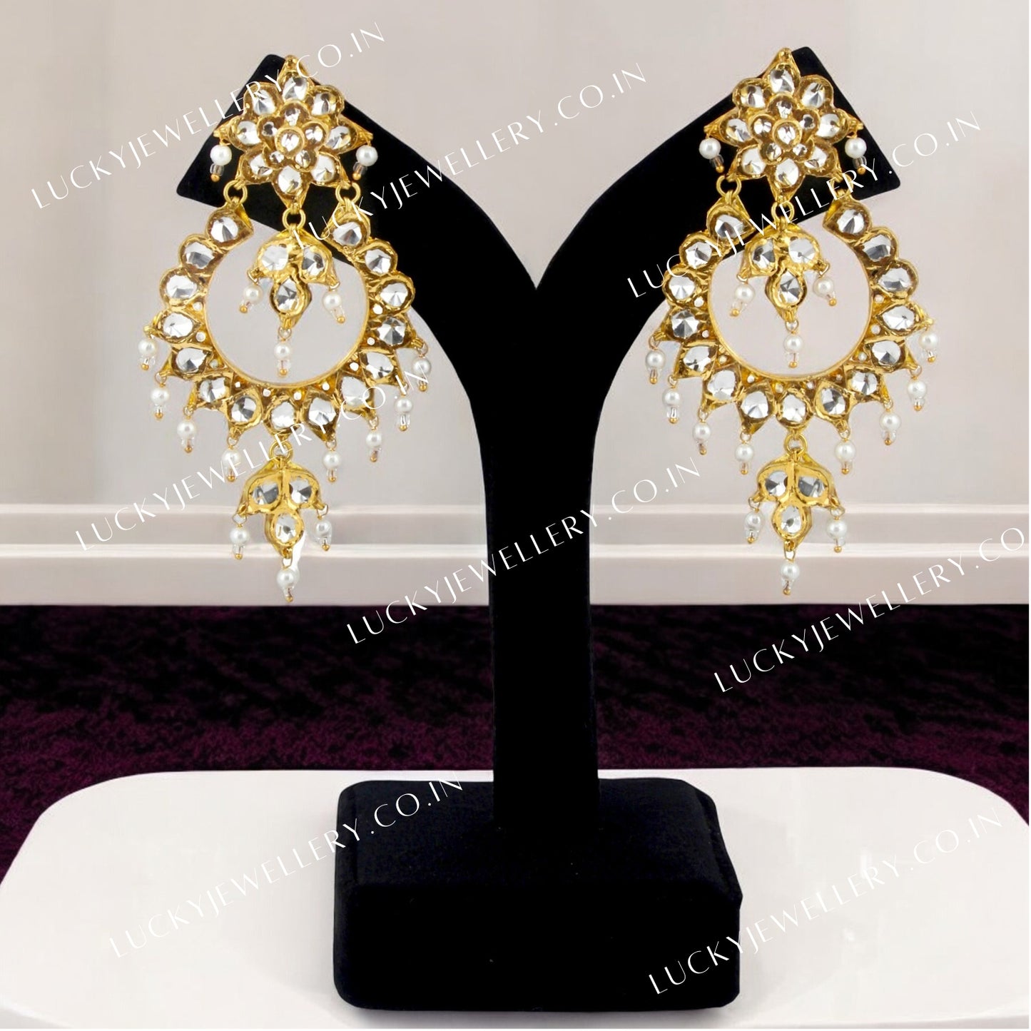 LUCKY JEWLLERY TRADITIONAL KATHAK EARRING JEWELLERY SET