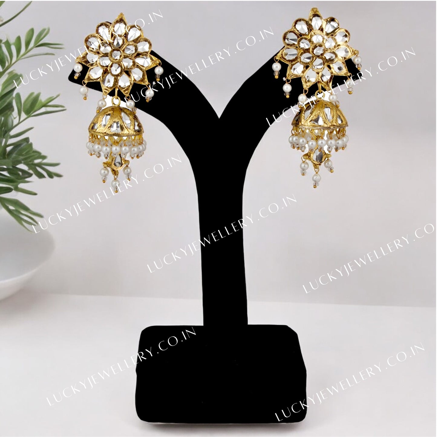 LUCKY JEWLLERY TRADITIONAL KATHAK EARRING JEWELLERY SET