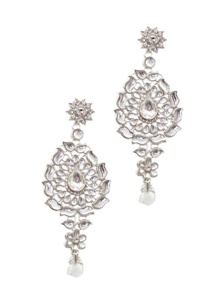 Platinum Plated Silver Polish Dulhan Bridal Jewelry Set 8 Pcs.