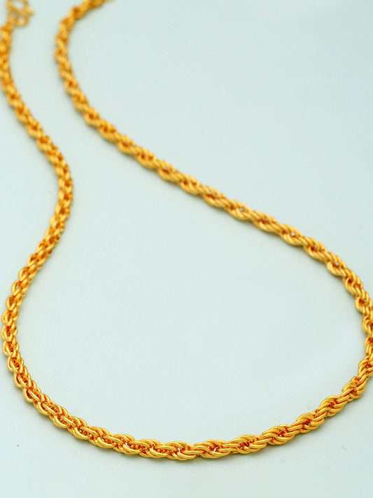 Lucky Jewellery Designer Gold Plated Rope Chain Necklace For Men & Women (60-A3C-2958-G22)